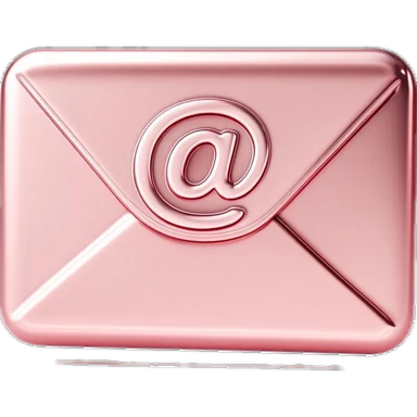 3D pink envelope with @ emblem — optional email address