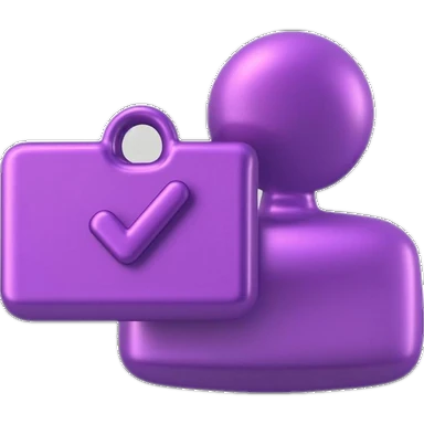 3D violet user profile badge icon — Discord profile data