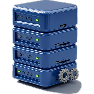 3D indigo server rack icon — server settings data
