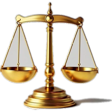 3D glossy golden scales of justice — the Terms of Service agreement