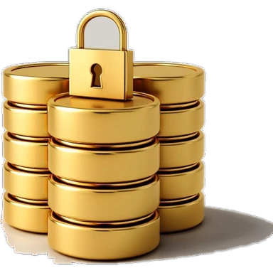 Database with padlock — data collection and protection