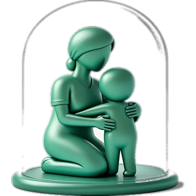 Guardian shielding a child under a protective dome — children's privacy