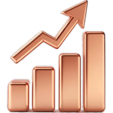 3D pink rising bars with arrow — anonymous analytics