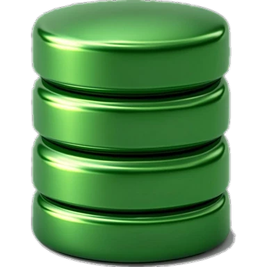 3D emerald stacked database cylinders — self-hosted database
